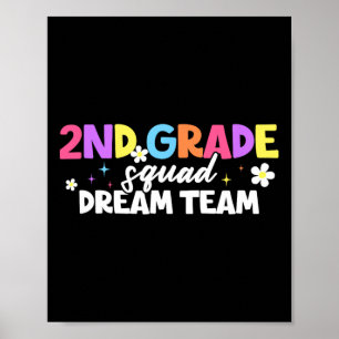 2nd Grade Squad Dream Team Teacher Student Back To Poster