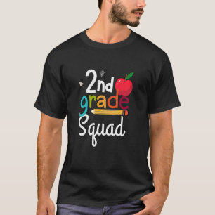 2nd Grade Squad Second Teacher Student Funny Back T-Shirt