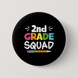 2nd Grade Squad Second Teacher Student Team Back T 6 Cm Round Badge
