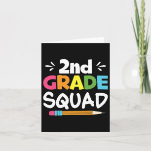 2nd Grade Squad Second Teacher Student Team Back T Card