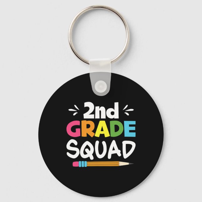 2nd Grade Squad Second Teacher Student Team Back T Key Ring (Front)