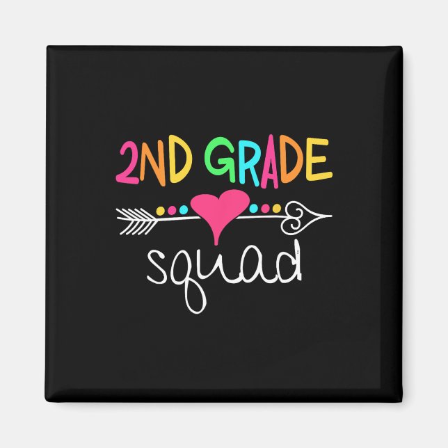 2nd Grade Squad Second Teacher Student Team Back T Magnet (Front)