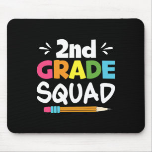 2nd Grade Squad Second Teacher Student Team Back T Mouse Pad