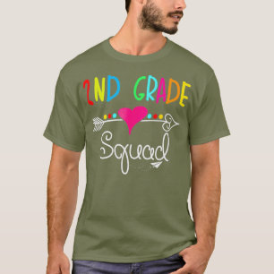 2nd Grade Squad Second Teacher Student Team Back T-Shirt