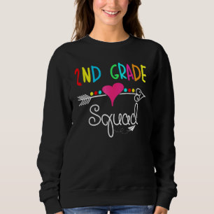 2nd Grade Squad Second Teacher Student Team Back T Sweatshirt