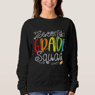 2nd Grade Squad Second Teacher Student Team Back T Sweatshirt