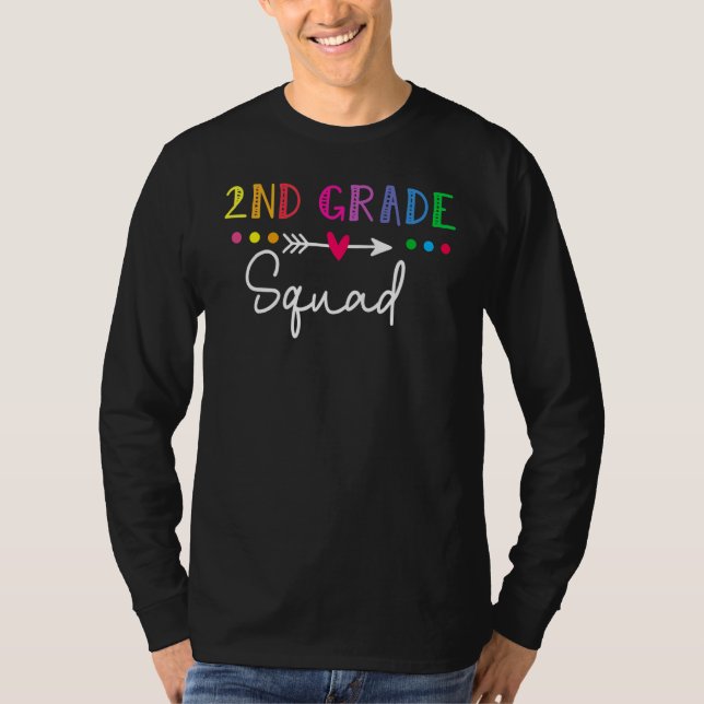 2nd Grade Squad Second Teacher Student Team Back T T-Shirt (Front)