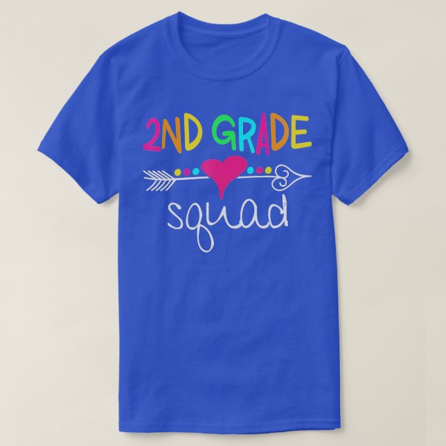 2nd Grade Squad Second Teacher Student Team Back T T-Shirt (Design Front)
