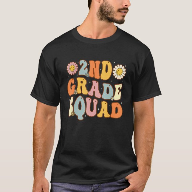 2nd Grade Squad Second Teacher Student Team Back T T-Shirt (Front)