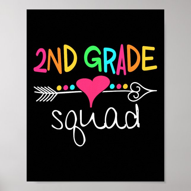 2nd Grade Squad Second Teacher Student Team Ck To  Poster (Front)