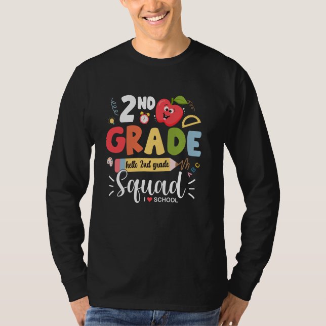 2nd Grade Squad Student Teacher Back To School Sec T-Shirt (Front)