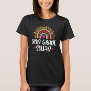 2nd Grade Squad Teacher  Rainbow  Back To School T-Shirt