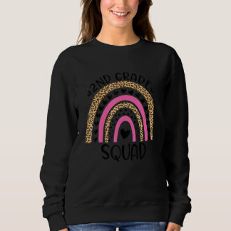 2nd Grade Squad Teacher Student Rainbow 100th Day  Sweatshirt
