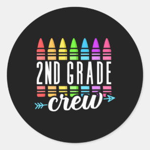 2nd Grade Squad Teacher Team Second Grade Rocks Ki Classic Round Sticker