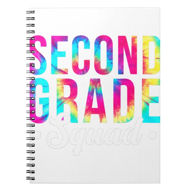 2nd Grade Squad Tie Dye Back To School Teacher Stu Notebook (Front)