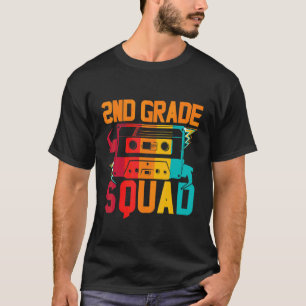 2nd Grade Squad Vintage 80s Boombox Teacher Studen T-Shirt