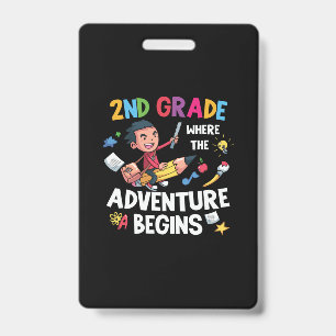 2nd Grade Teacher 2nd Grade Adventure Begins ID Badge
