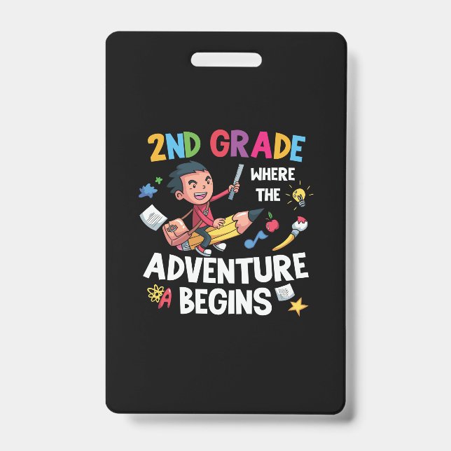 2nd Grade Teacher 2nd Grade Adventure Begins ID Badge (Front)
