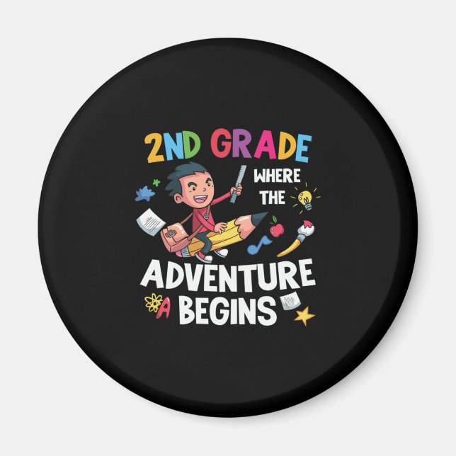 2nd Grade Teacher 2nd Grade Adventure Begins Magnet (Front)