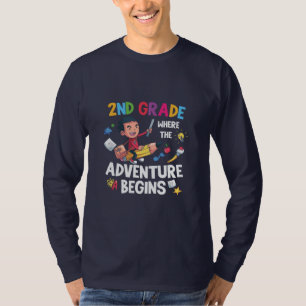 2nd Grade Teacher 2nd Grade Adventure Begins T-Shirt