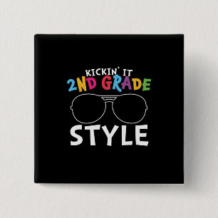 2nd Grade Teacher 2nd Grade Style 15 Cm Square Badge