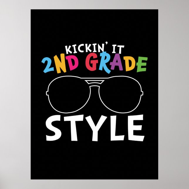 2nd Grade Teacher 2nd Grade Style Poster (Front)