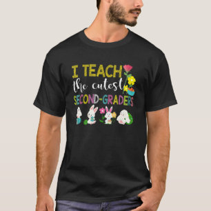 2nd Grade Teacher Bunny Egg Easter Day Happy Easte T-Shirt