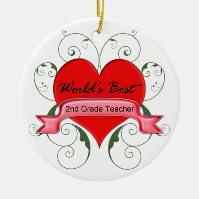 2nd. Grade Teacher Ceramic Tree Decoration (Front)