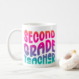 2nd Grade Teacher Colourful Ombre Coffee Mug