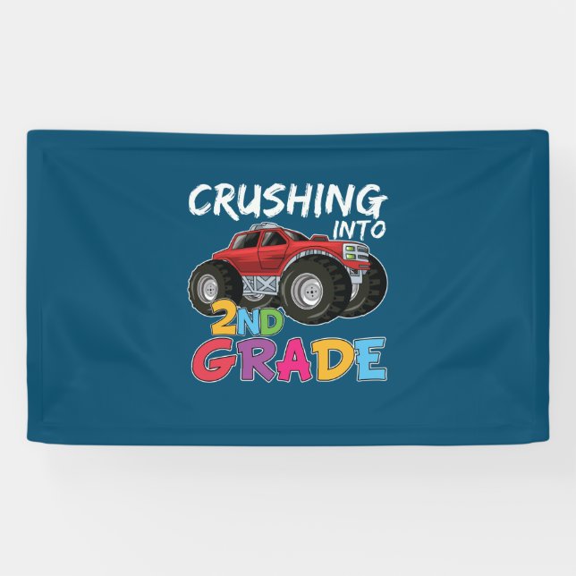 2nd Grade Teacher Crushing Into 2nd Grade Banner (Horizontal)