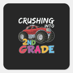 2nd Grade Teacher Crushing Into 2nd Grade Square Sticker
