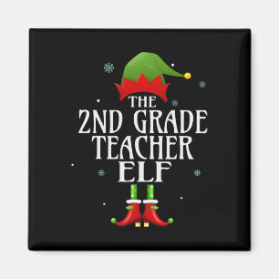 2nd Grade Teacher Elf Xmas Matching Family Group C Magnet