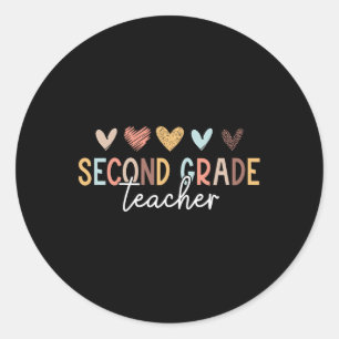 2nd Grade Teacher First Day Of School Back To Scho Classic Round Sticker