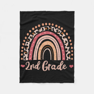 2nd Grade Teacher Fun Rainbow Lover Back To School Fleece Blanket