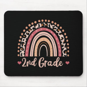 2nd Grade Teacher Fun Rainbow Lover Back To School Mouse Pad