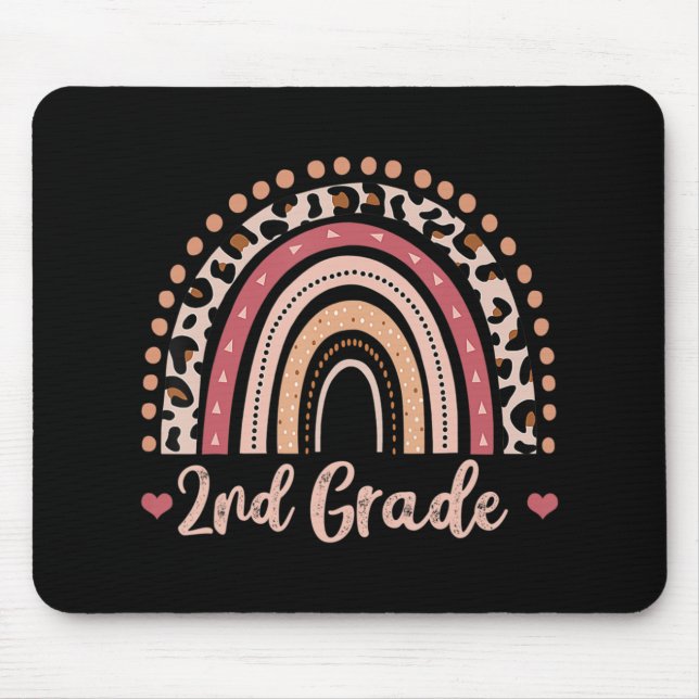 2nd Grade Teacher Fun Rainbow Lover Back To School Mouse Pad (Front)