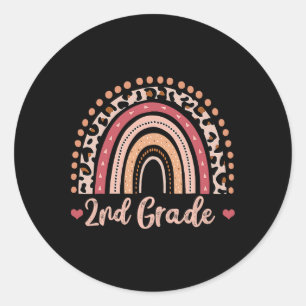 2nd Grade Teacher Fun Rainbow Lover Ck To School Classic Round Sticker