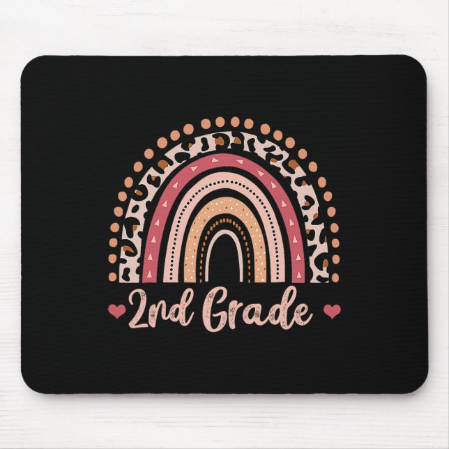 2nd Grade Teacher Fun Rainbow Lover Ck To School  Mouse Pad (Front)