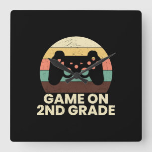 2nd Grade Teacher Game On 2nd Grade Square Wall Clock