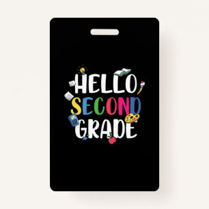 2nd Grade Teacher Hello Second Grade ID Badge