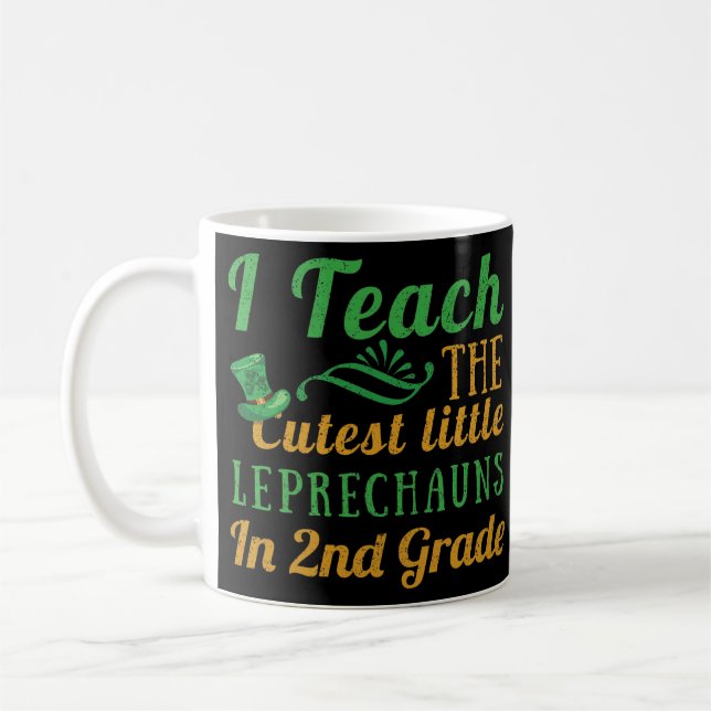 2nd Grade Teacher Leprechauns Teach Saint Patricks Coffee Mug (Left)