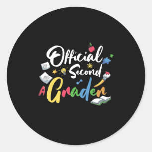 2nd Grade Teacher Official Second Grader Classic Round Sticker