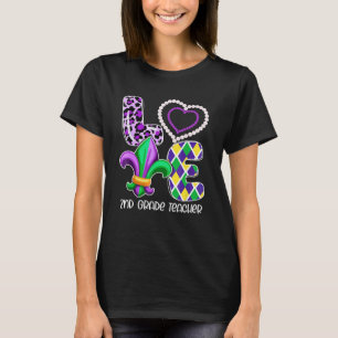 2nd Grade Teacher Plaid Leopard Costume I Love Mar T-Shirt