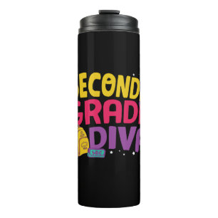 2nd Grade Teacher Second Grade Diva Thermal Tumbler
