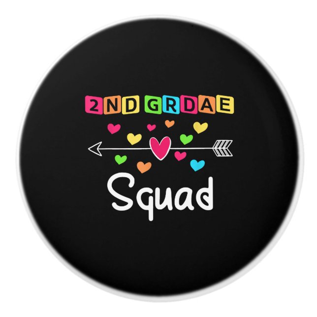 2nd grade Teacher Shirts School Team Second Grade Ceramic Knob (Front)