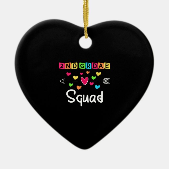 2nd grade Teacher Shirts School Team Second Grade Ceramic Ornament (Front)