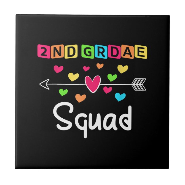 2nd grade Teacher Shirts School Team Second Grade Ceramic Tile (Front)
