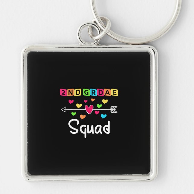 2nd grade Teacher Shirts School Team Second Grade Key Ring (Front)