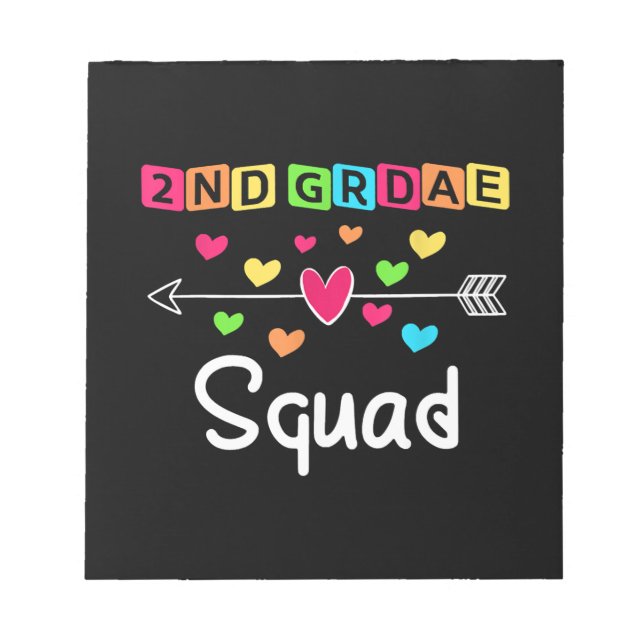 2nd grade Teacher Shirts School Team Second Grade Notepad (Front)
