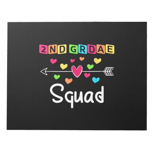 2nd grade Teacher Shirts School Team Second Grade Notepad (Front)